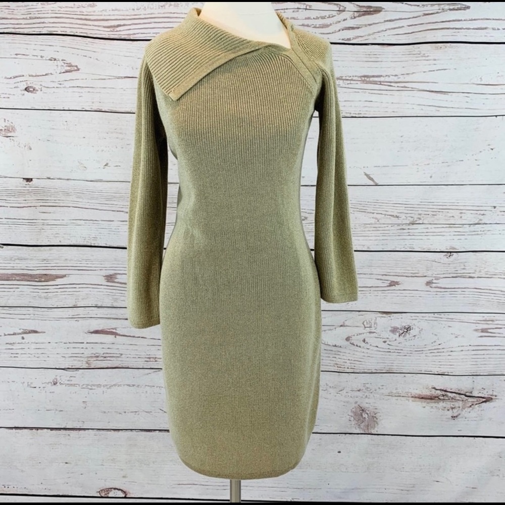 Calvin Klein sparkling gold sweater dress